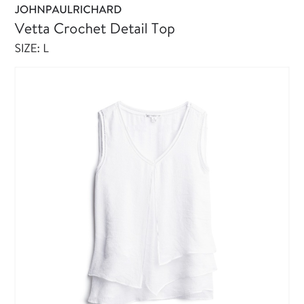 STITCHFIX JohnPaulRichard Crochet Detail Top L